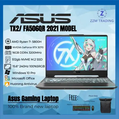 Asus TX2 FA506QR/FA506QM Brand New Gaming Laptop MD Ryzen 7- 5800H RTX 3060/ 3070 15.6" 16GB RAM 512GB SSD