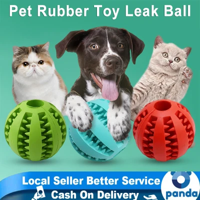 【Fast Delivery】 Dog Toys Stretch Rubber Leaking Ball Pet Interactive Toy Chew Toys Tooth Cleaning Toys Tooth Cleaning Balls