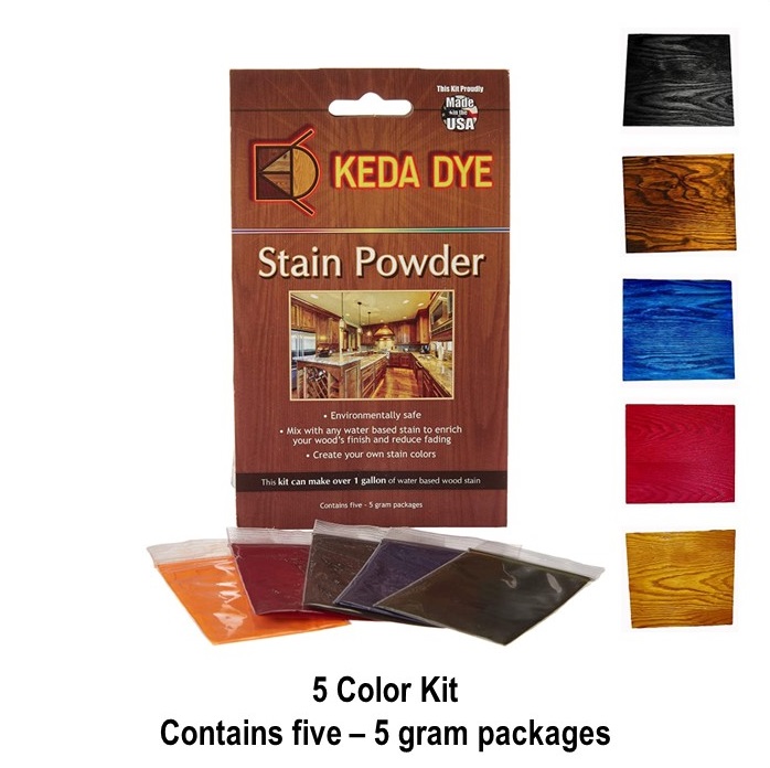 Wood Dye - Aniline Dye 5 Multi Color Kit - Keda Dye Kit Includes 5