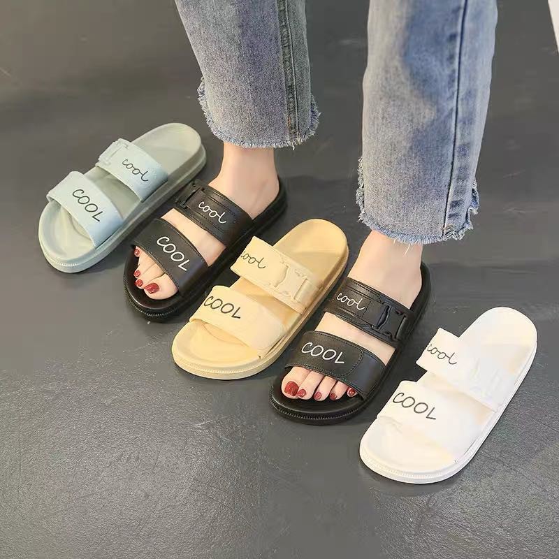 rubber two strap sandals