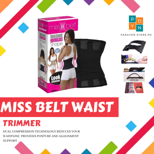 Miss Belt Waist Trimmer, Miss Belt Waist Trainer and Body Shaper with Dual  Adjustable Hook