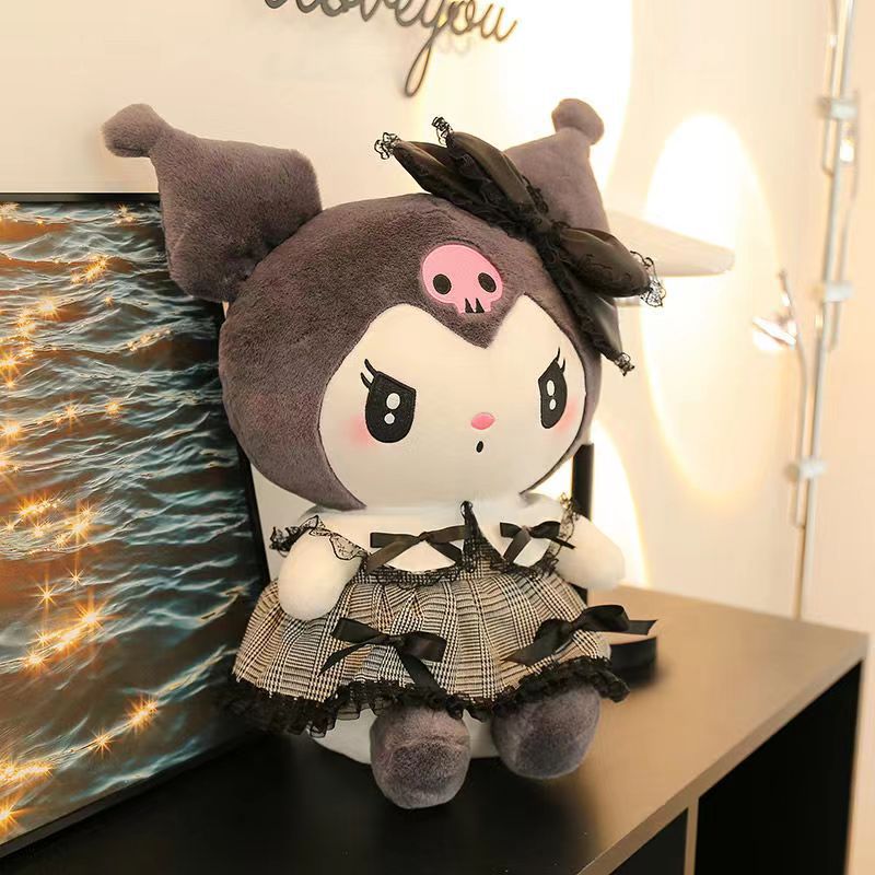 Poupée en peluche Kuromi Lolita Princess Dress Melody Cute Little Devil  Ragdoll Doll 