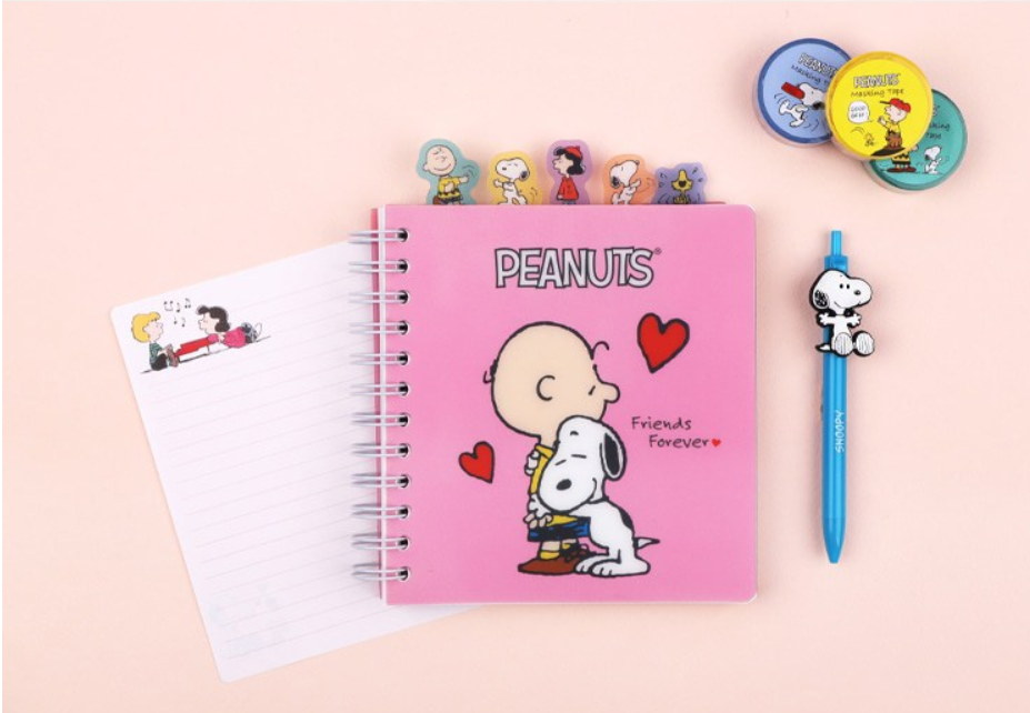DAISO KOREA - Peanuts Snoopy Index Spring notebook | Lazada