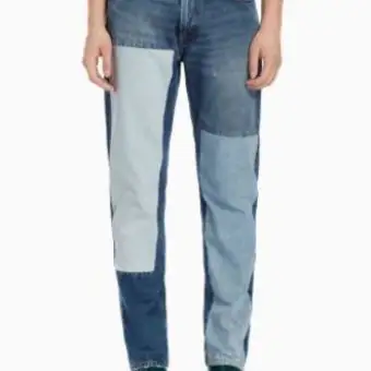 patched denim jeans mens
