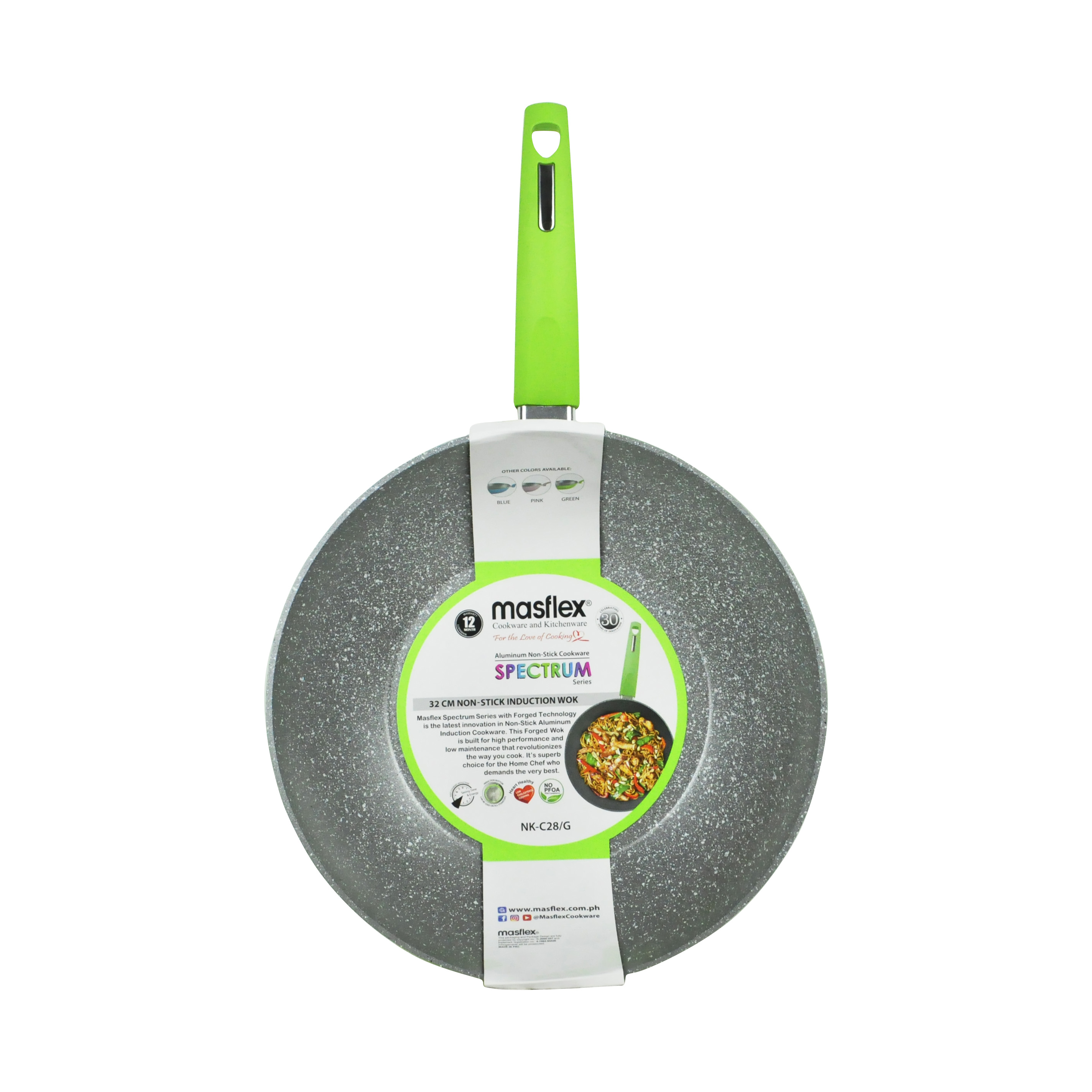 Masflex Original Spectrum Aluminum NonStick Induction Wok Pan 32cm NK