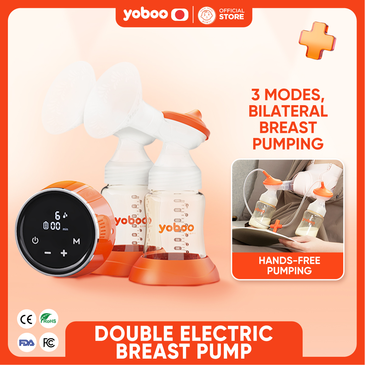 Yoboo Double Electric Breast Pump Onestep breastfeeding Easy to