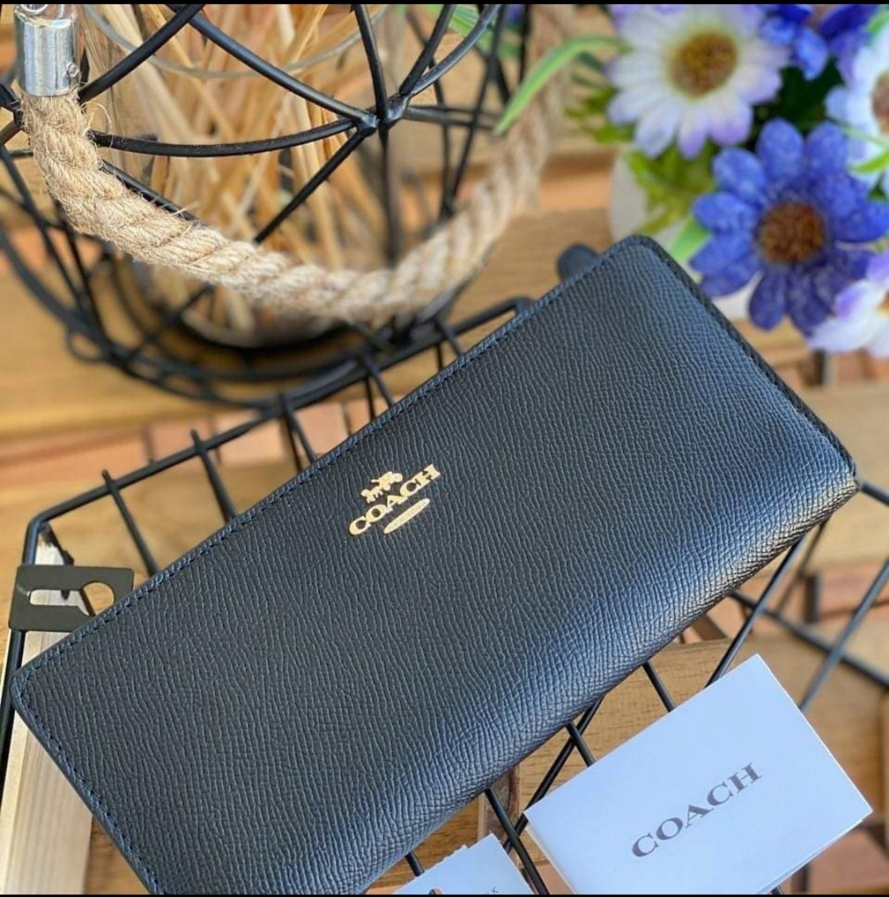 Coach C3440 Slim Bifold Wallet in Black Crossgrain Leather - Women's  Classic Long Wallet with Snap Closure | Lazada PH