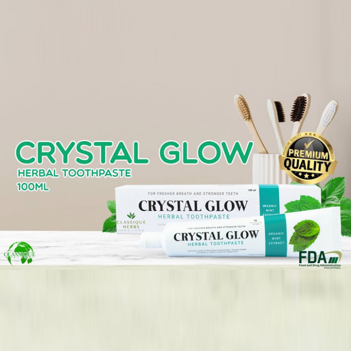 Classique Herbs Crystal Glow Toothpaste, AntiBacterial, Alkaline