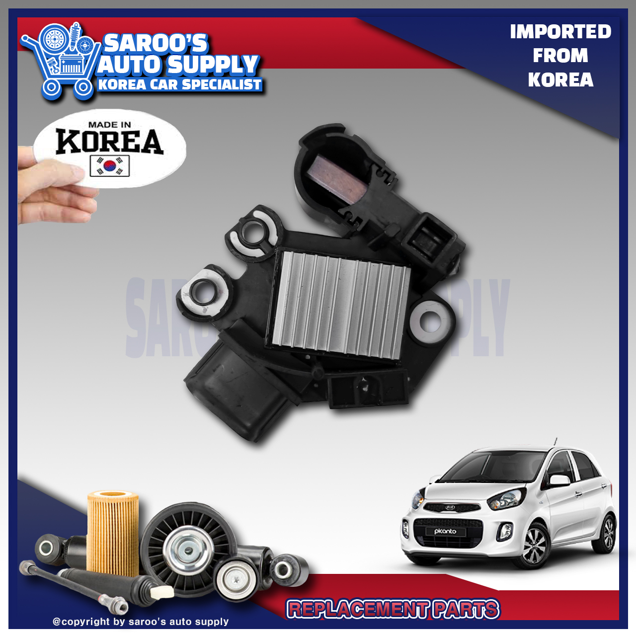 Alternator Regulator For Kia Picanto , 20112016 , Gas, Made In Korea