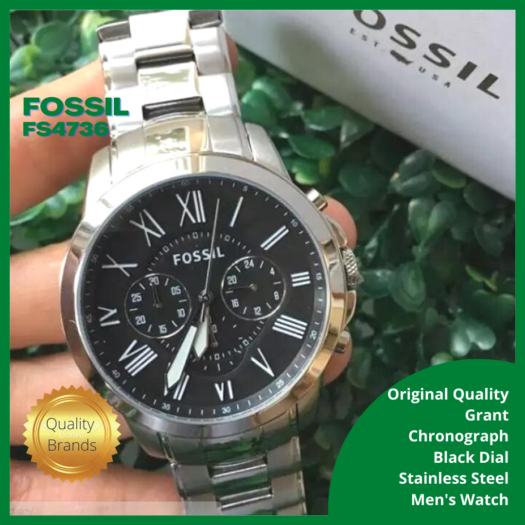 Fossil Grant Black Dial Chronograph Mens Watch FS4736, Men's Fashion,  Watches \u0026 Accessories, Watches on Carousell