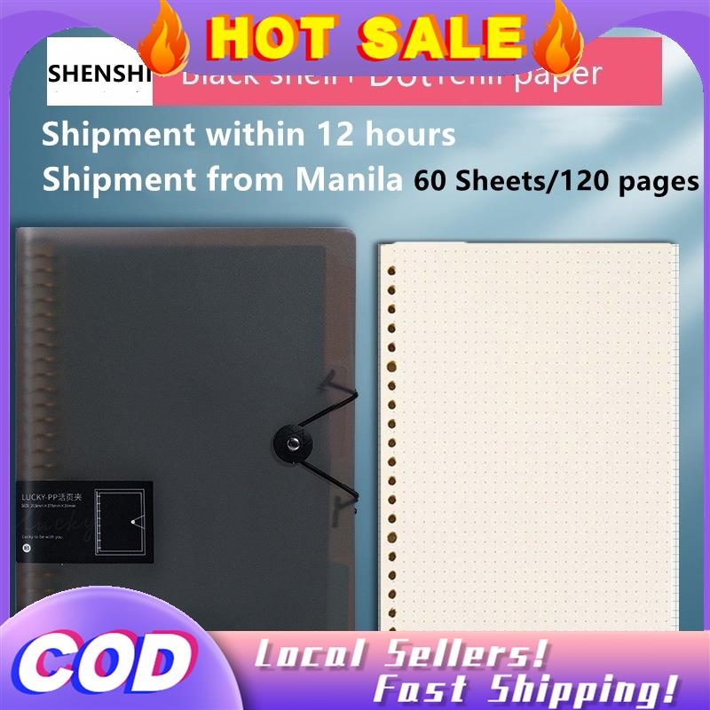 SHENSHI Binder Notebook 60 Sheets 80 Grams Binder Notebook Refillable Notebook  Binder School Supplies Notebook Refill