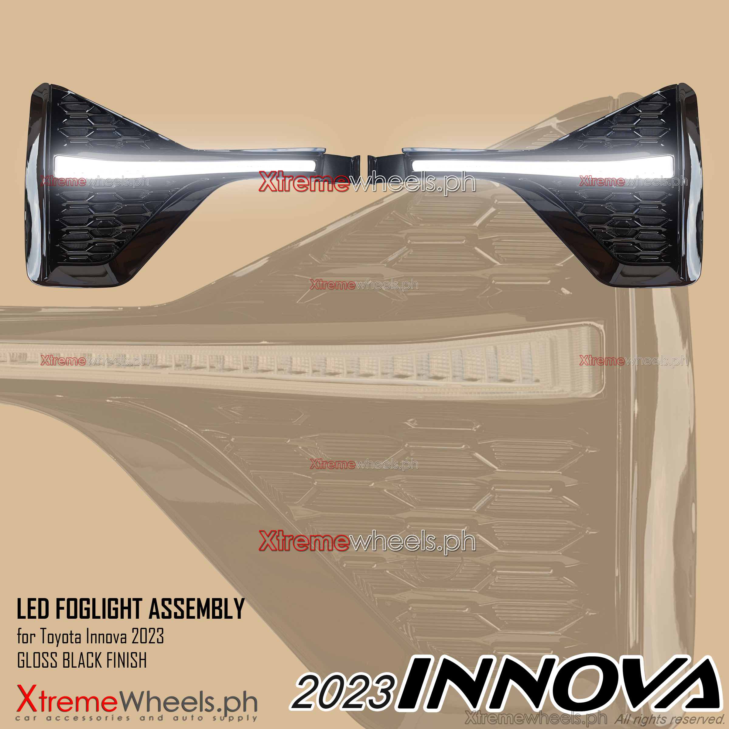 Toyota Innova Zenix 2023-2024 White and Yellow Front Bumper Drl with ...