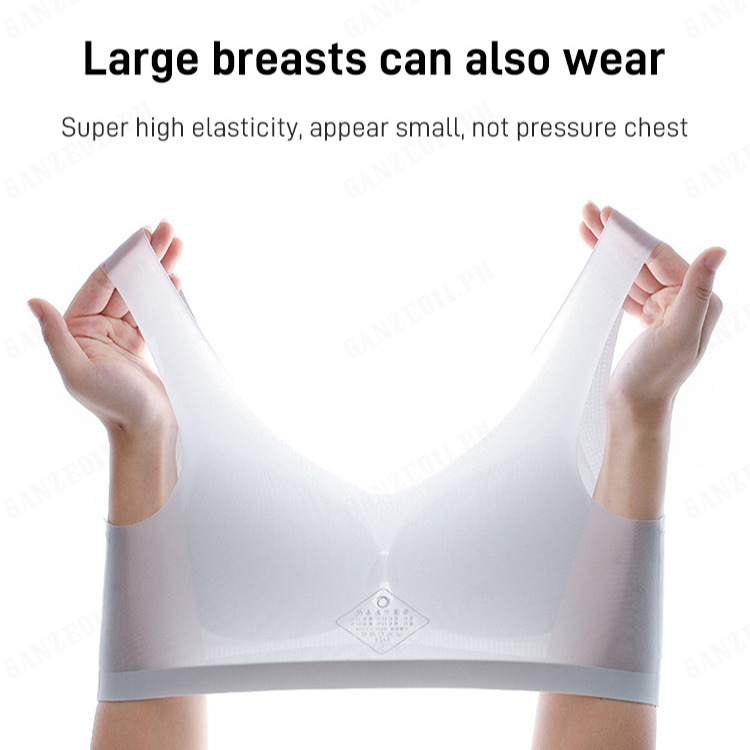 Ultra Thin Ice Silk Seamless Underwear Female, Big Breasts Show Small Plus  Size, Beautiful Back Breathable Anti Sagging Bra, Silk Seamless Cooling Bra