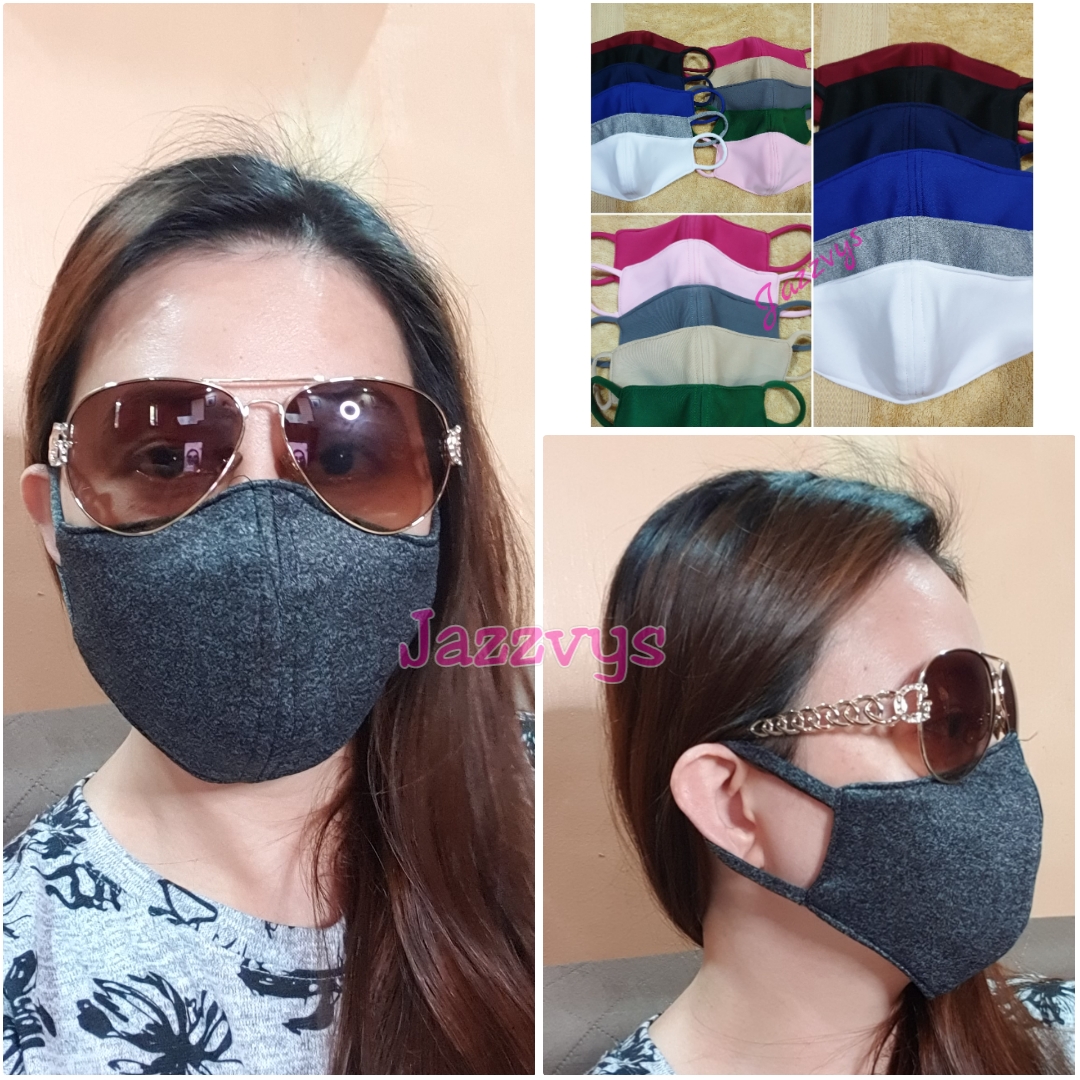 Reusable Charcoal Black Face Mask Neoprene Half Facemask Washable Anti