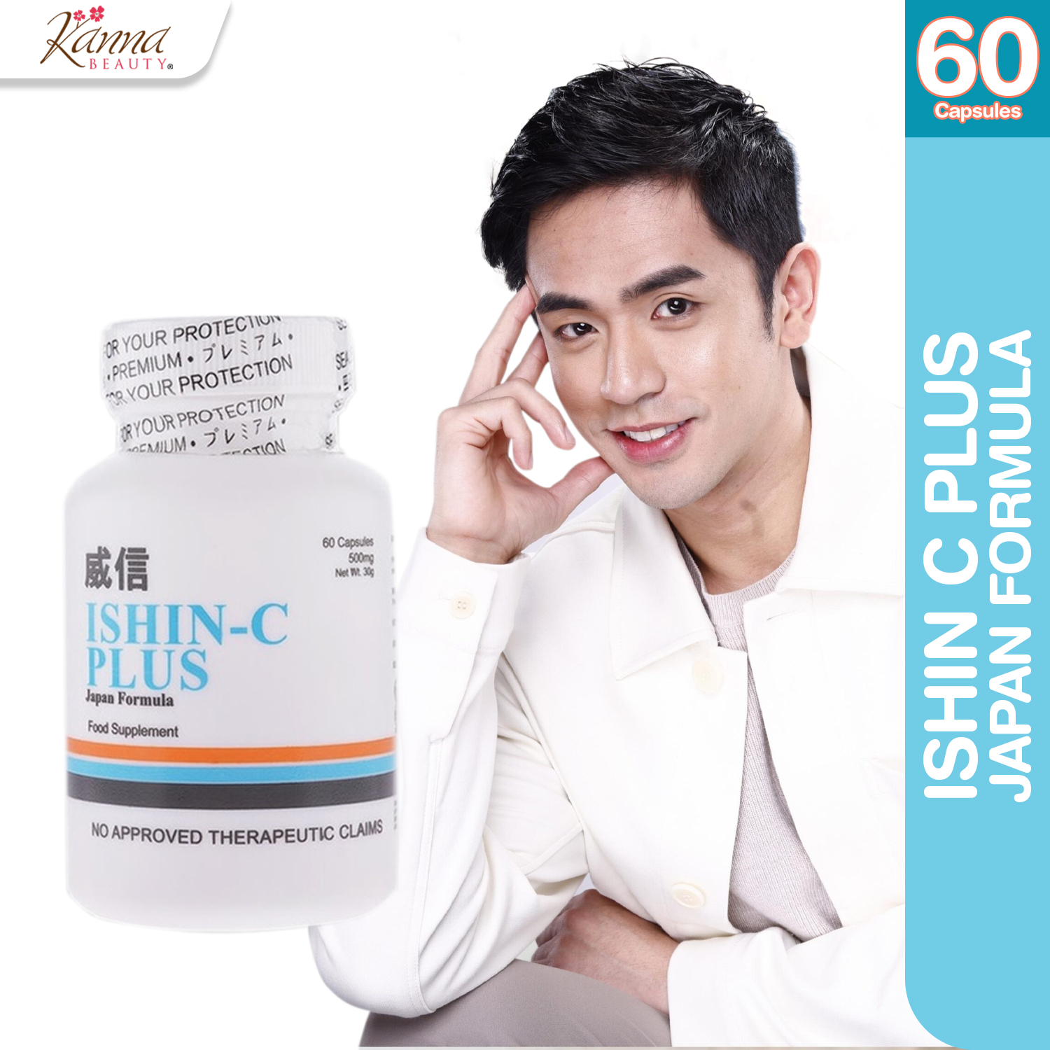 ISHIN Glutathione White Japan Formula 10x Whitening Pearl White 60 Capsules  Vitamin C Ishin Curves Glutathione Collagen | Lazada PH