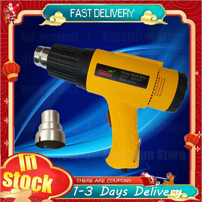 GBos Heavy Duty Heat Gun 2000W Hot Air Blower Gun for Plastic
