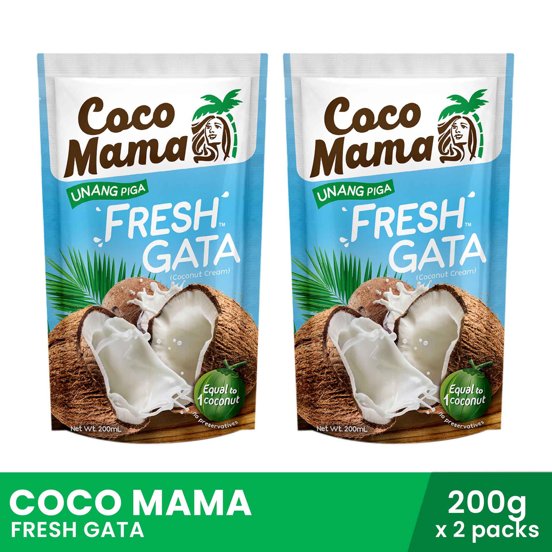 COCO MAMA Fresh Gata 200g x 2 packs, coconut milk, canned goods, canned ...