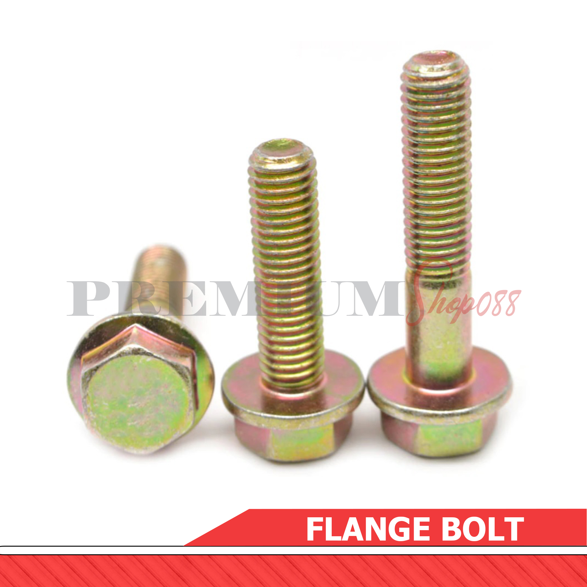 10pcs M5 M6 M8 M10 M12 Flange Bolt Hexagonal Motor Bolts Motorcycle Nut