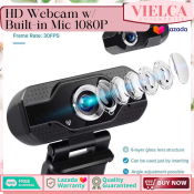 VIELCA HD Webcam with Built-in Mic, 1080P, Black