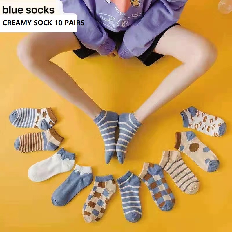 SET 10 Pairs Ankle Socks Cute Cat Trendy Style Unisex Socks Lazada PH