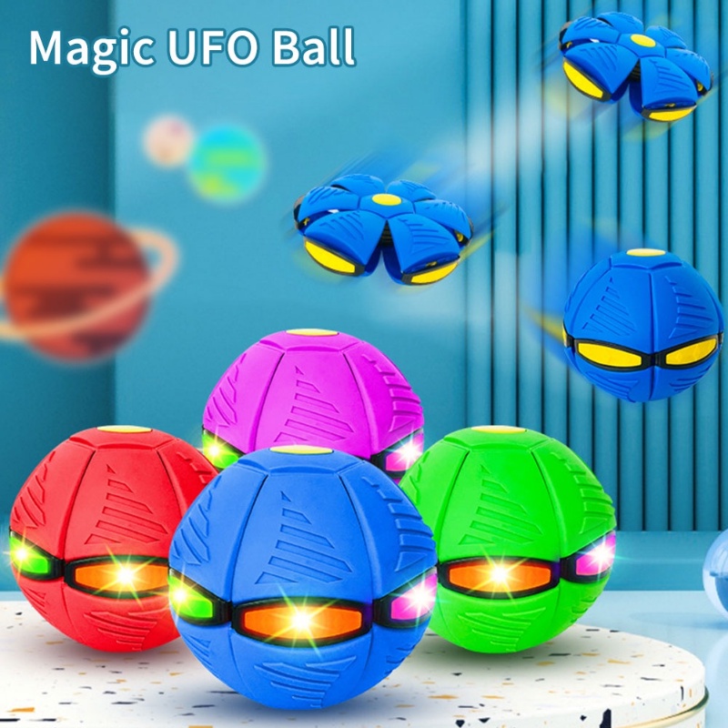 ZX HOMES Magic Flying Saucer Ball UFO Flat Throw Disc Ball With LED Light  Toy Outdoor Kid's Sports