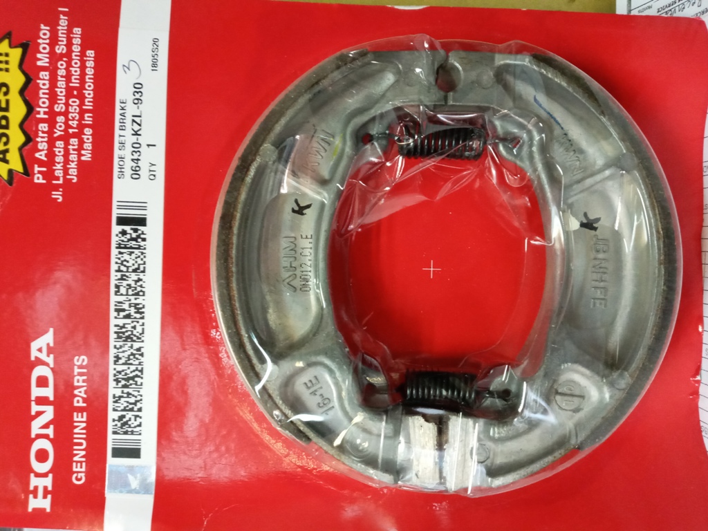 ORIGINAL HONDA BRAKE SHOE FOR HONDA CLICK 125 V1 / CLICK 125 V2 (GAME