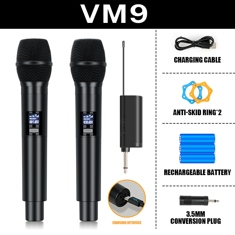 typec VM8/VM9 wireless microphone portable rechargeable Mikropono orihinal professional