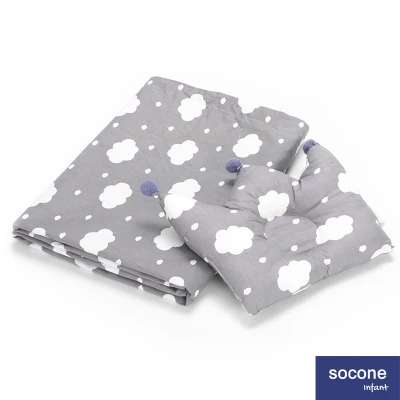 Socone Infant 2in1 Baby 100% Cotton Gauze Blanket with Baby Pillows Anti-Head Shape Pillow Correction Head 4560