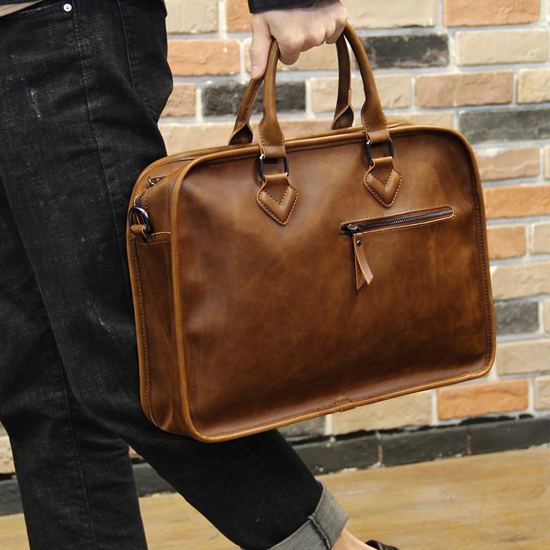 real leather business bags