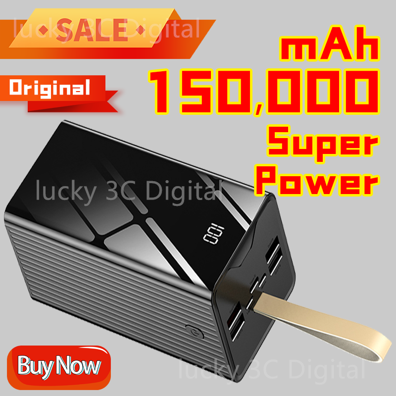 Ready Stock] power bank original brand 100000/150000/200000 mAh Fast 4 USB  portable charger high-capacity batteries fast charging suitable for android  cellphone and tablet huawei iphone Xiaomi Poco X3 Poco Apple vivo realme