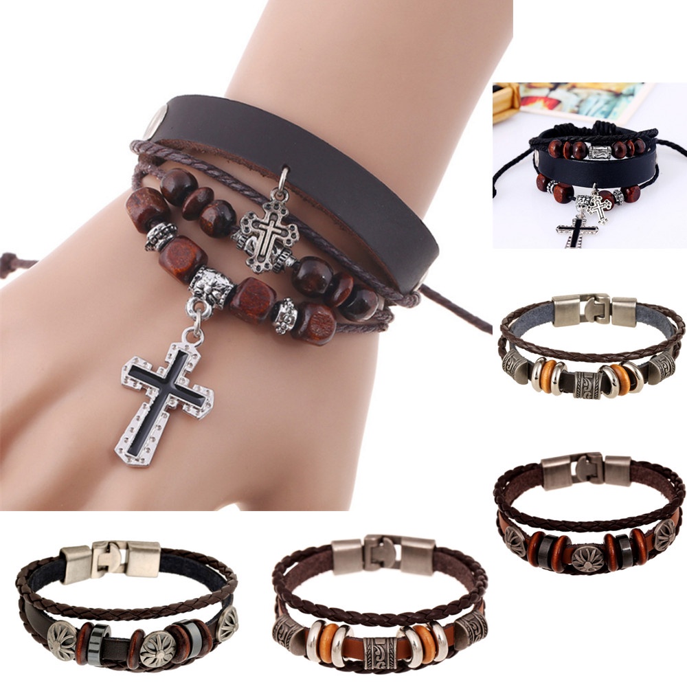Religious Christian Jesus Bracelets Stainless Steel Leather Cuff Bangles  Jewelry Accessories Gifts for Women Men - AliExpress