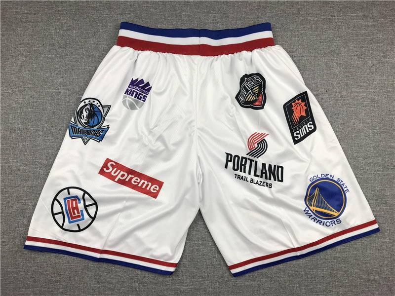 Supreme Basketball Shorts All Teams Logo Black/white