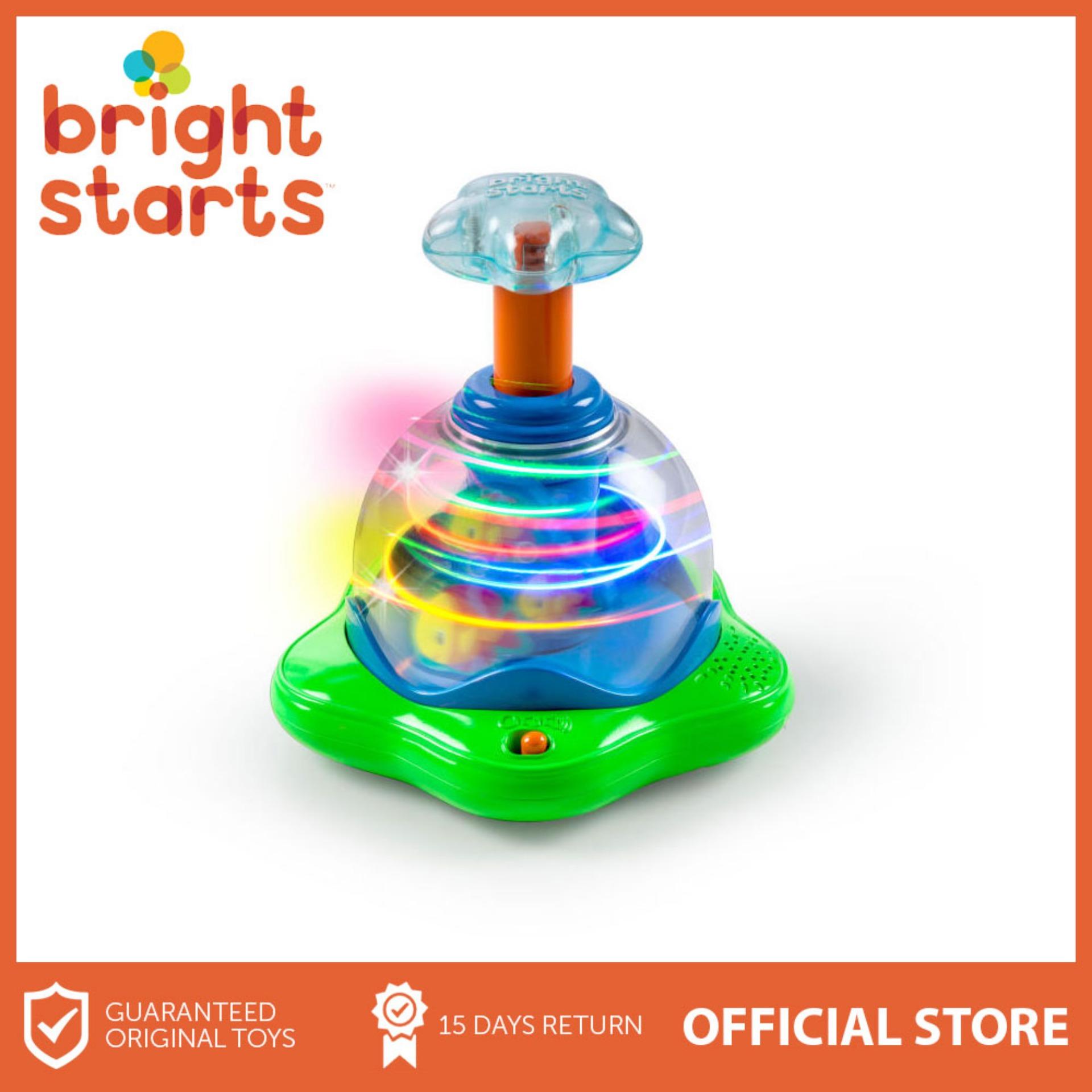 Bright Starts Press Glow Spinner Mesmerizing Baby Toy Cause