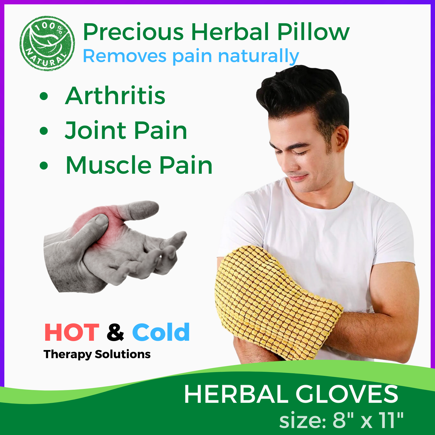 Precious Herbal Pillow Microwavable Hand Gloves (1 PC) Hot compress heat pack and Cold compress