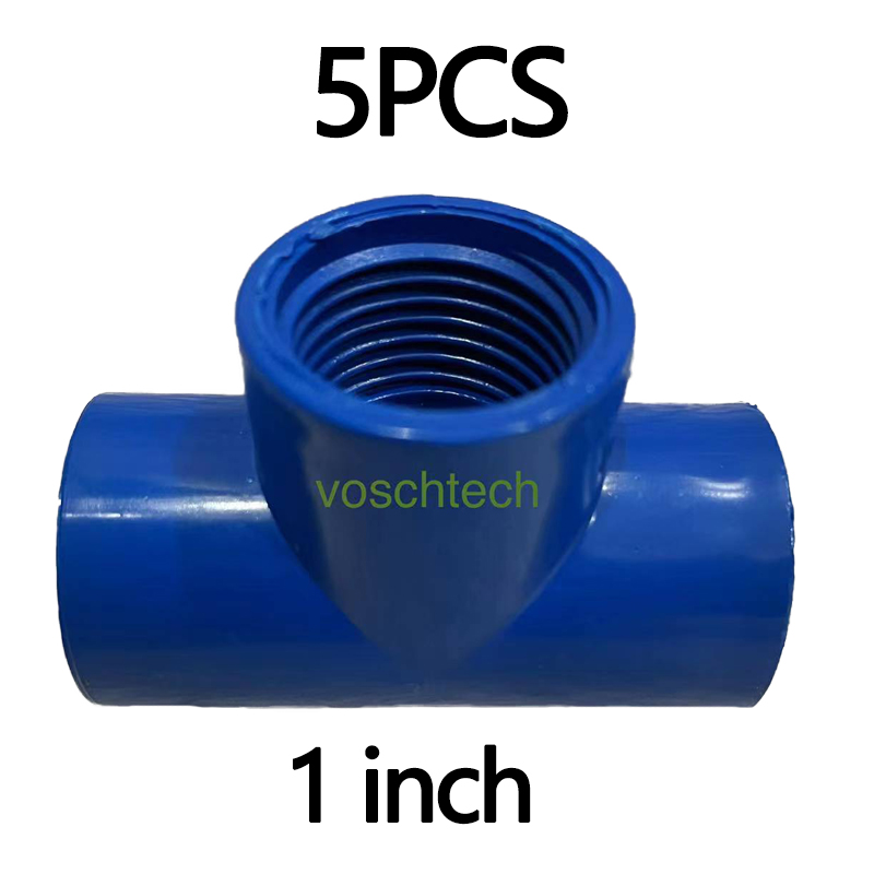 Voschtech Blue 5pcs 12 34 1 Thread Connector Pipe Pvc Fittings Equal Tee Lazada Ph 5390