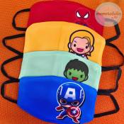 SUPERHEROES/ Avengers Design Facemask Kids 5-12 Y.O With Pocket Filter