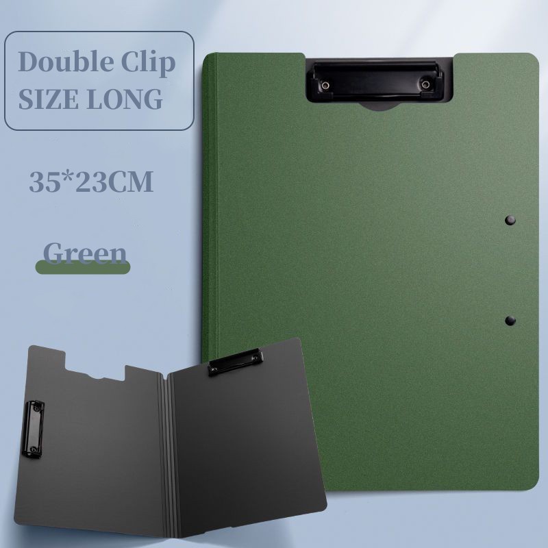 Leather Clipboard Long With Cover Top Single Clip Folder Leathe