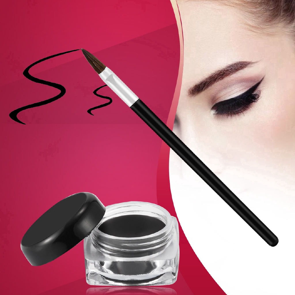 Gel kẻ mắt + cọ chuyên dụng chống thấm nước giữ màu tốt thích hợp cho nữ - INTL