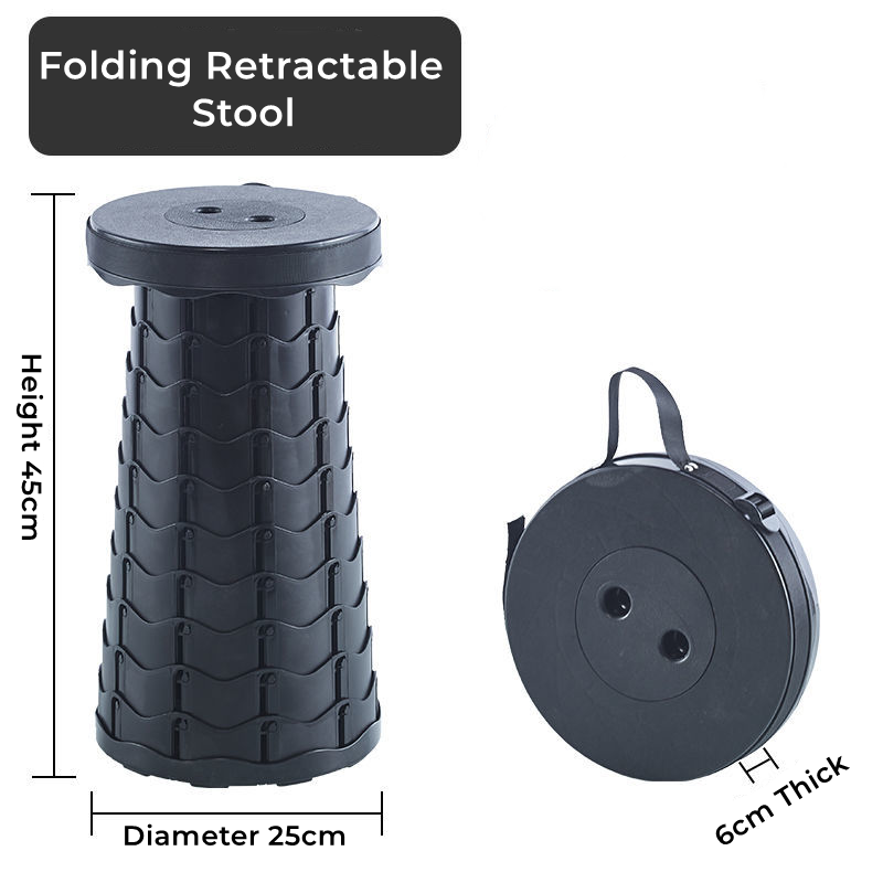 Upgraded Portable Folding Stool Retractable Collapsible Telescopic