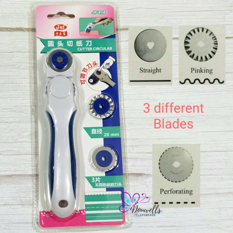 3in1 ROTARY CUTTER Set 3 Different Blades Straight Skip for Perforating