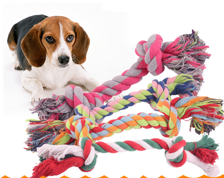 Pet Toy Supplies Puppy Dog Rope Toy Cotton Braided Bone Rope Clean
