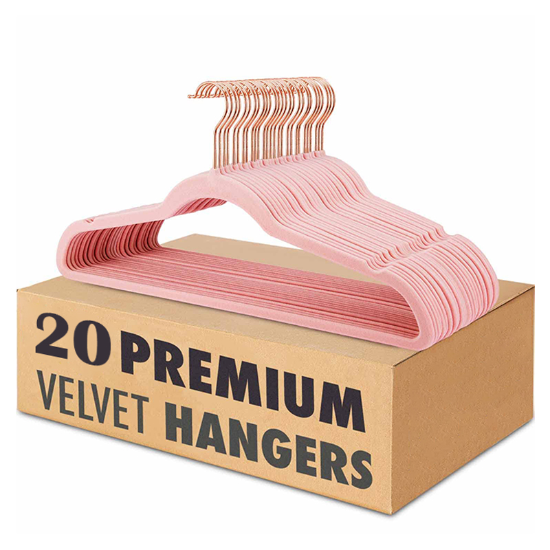 Rose gold hook non-slip suede hanger wardrobe clothes hanger velvet hanger  20 pieces, Furniture & Home Living, Home Improvement & Organisation, Hooks  & Hangers on Carousell