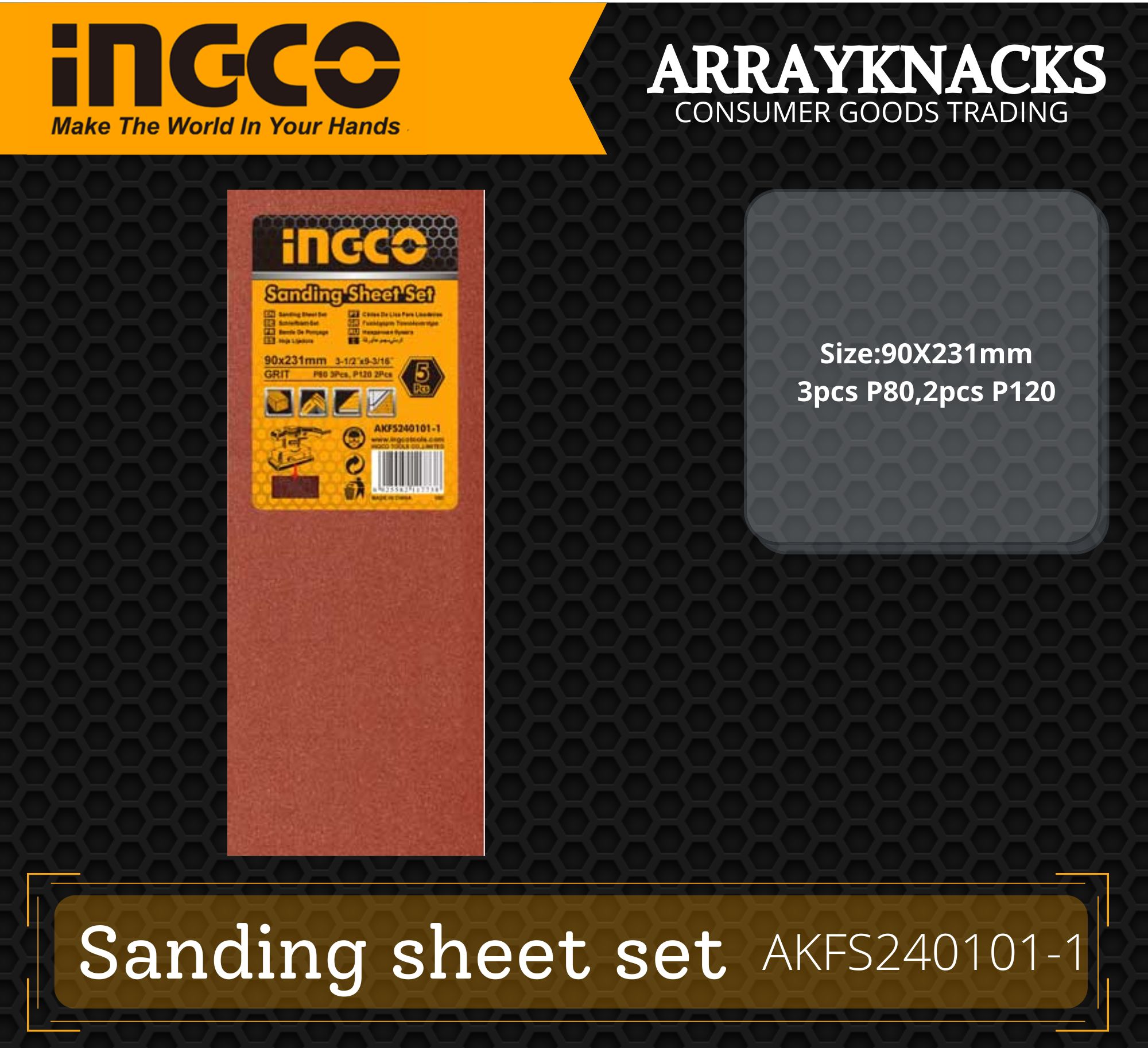 INGCO Sanding sheet set (AKFS2401011) HAND TOOLS Lazada PH