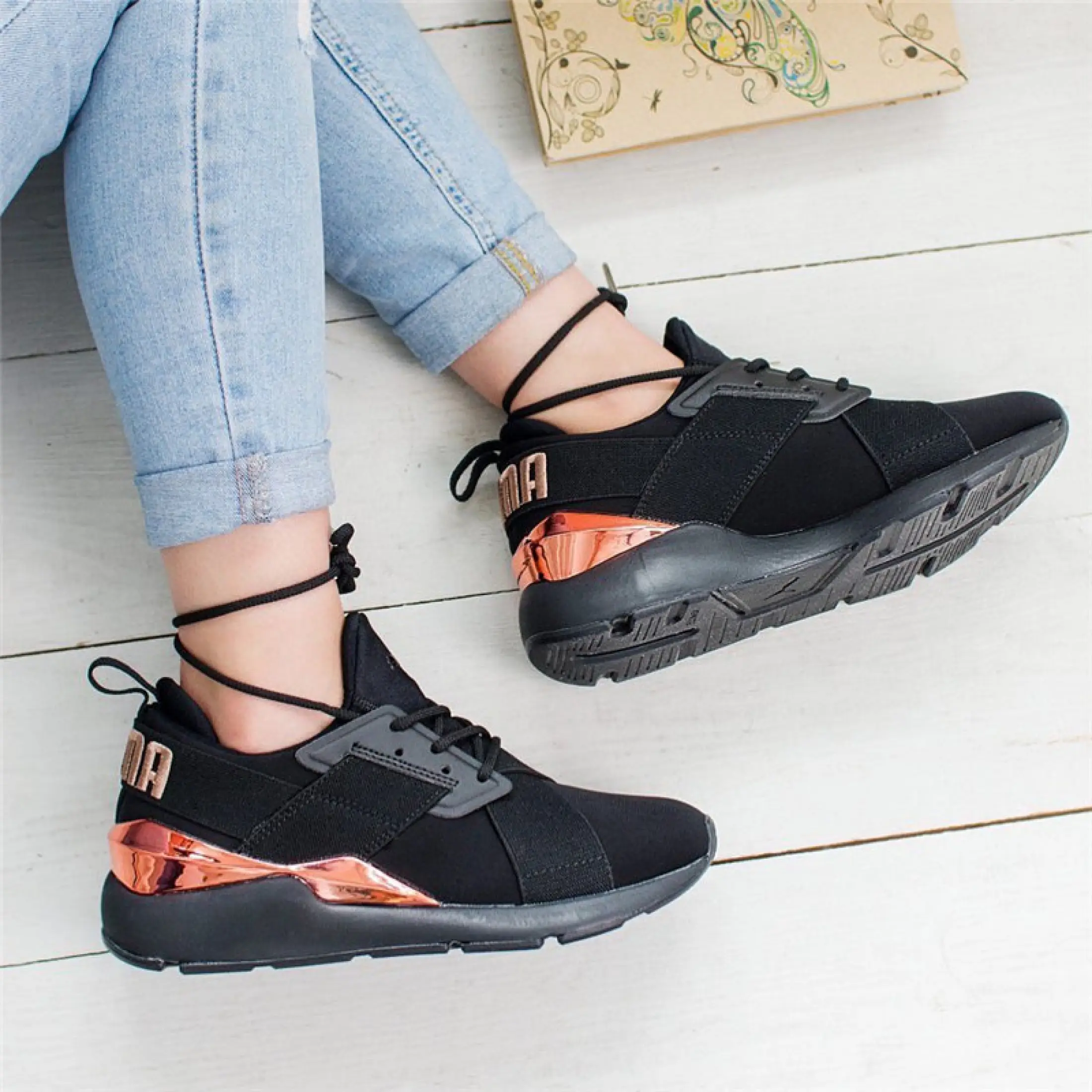 puma muse metal pink