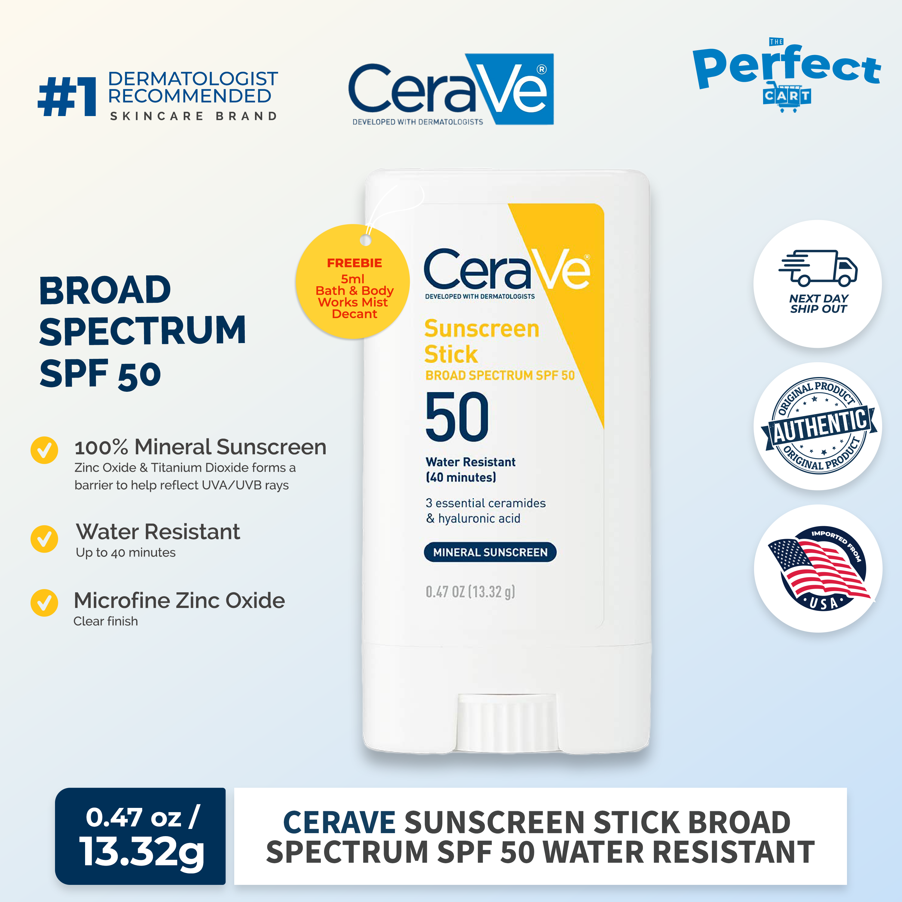 Cerave Sunscreen Stick SP50 0.47 oz (13.32g) Lazada PH