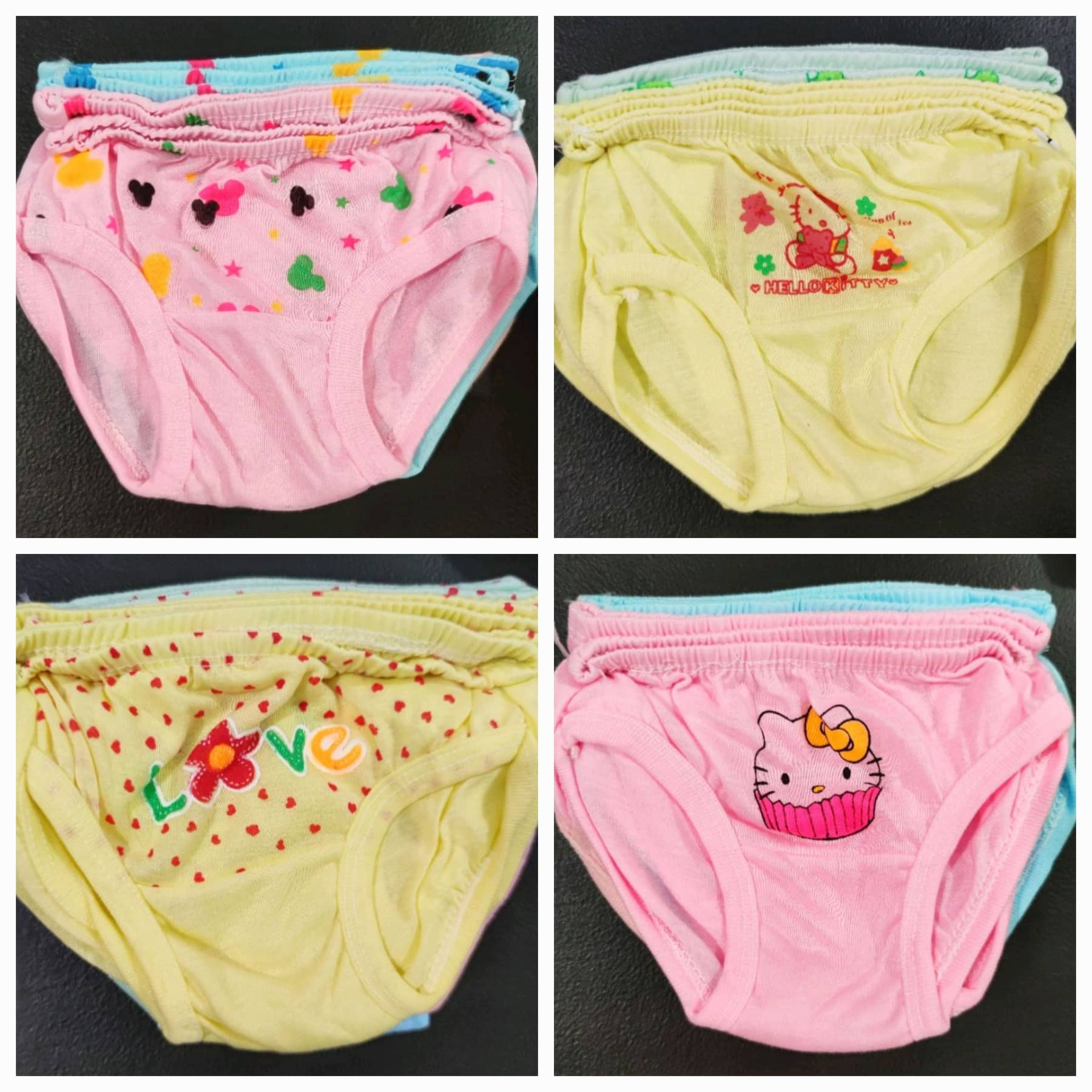 New Born Infant Baby Girl Underwear Kids Panty - good quality - made of  cotton - price: 99 - price: 15 - color : assorted colors - extra small: 0 -  6