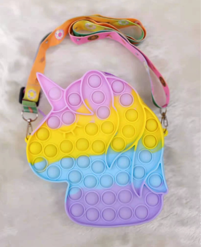 Pop it Bag Purse Girls Fidget Bags Toy Bubble Shoulder Bag Princess