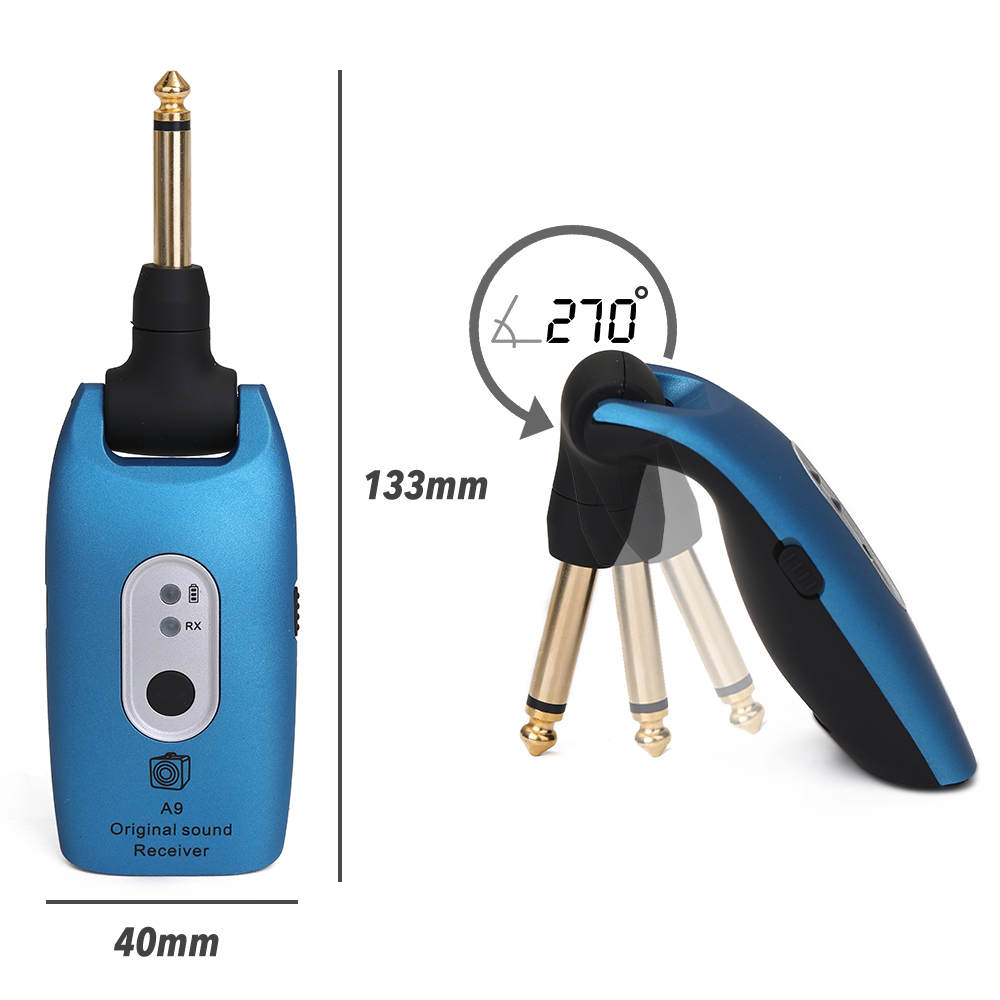 2.4G Wireless Guitar System Electric Guitars Transmitter and Receiver Set Built-in Rechargeable Battery 30M Transmission Range