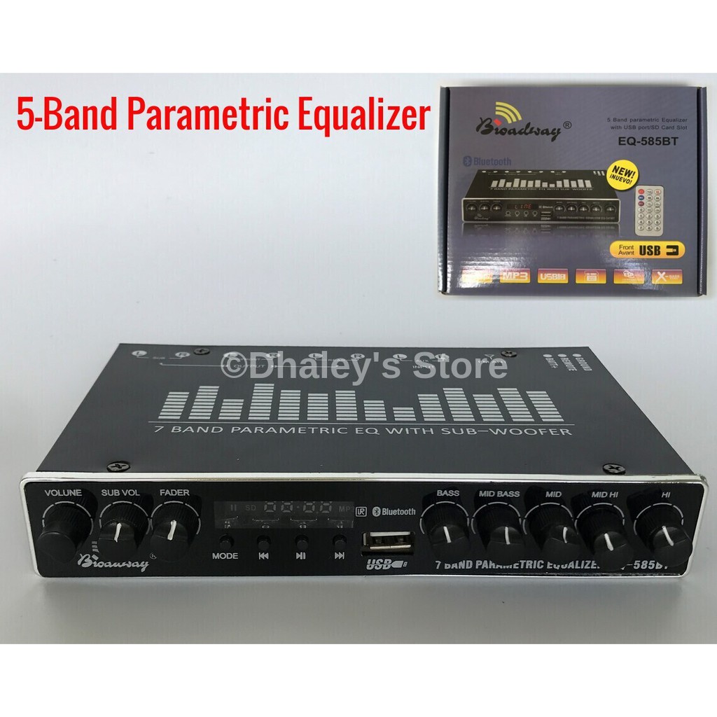 Broadway 5Band Parametric Equalizer 12Volts with USB/SD/BT/FM EQ585BT