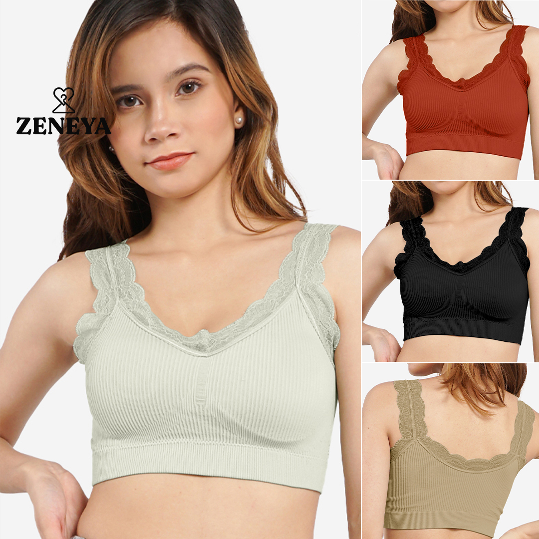 Zeneya Front Buckle Bra Brassiere Bralette For Women Set Padded